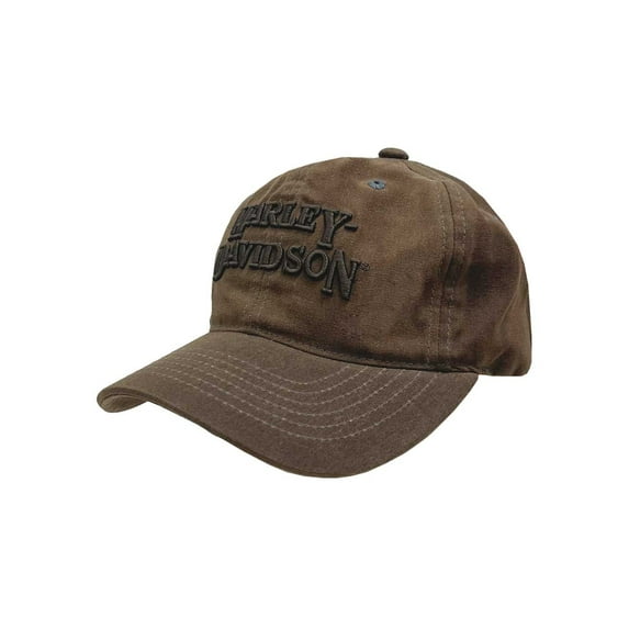 Harley-Davidson Men's Embroidered H-D Adjustable Baseball Cap - Brown Wash, Harley Davidson