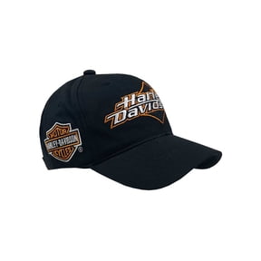 Harley-Davidson Men's Embroidered H-D Curved Bill Adjustable Baseball Cap- Black, Harley Davidson