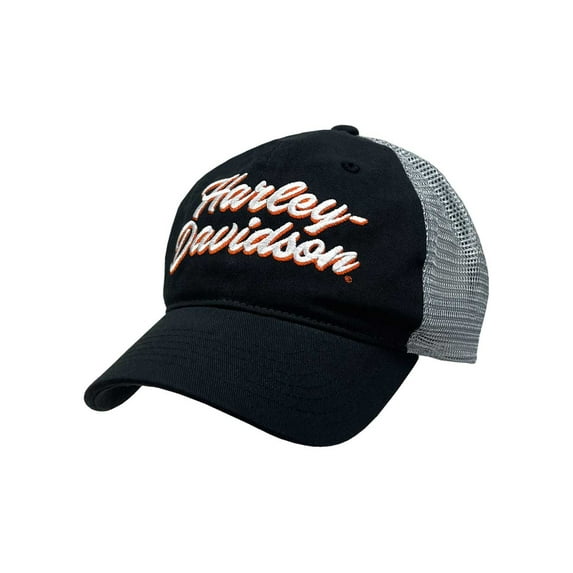 Harley-Davidson Men's Embroidered H-D Snapback Colorblocked Mesh Trucker Hat, Harley Davidson