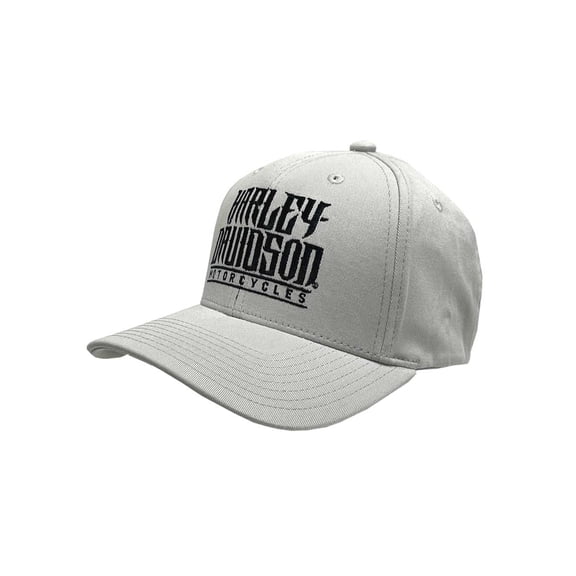 Harley-Davidson Men's Embroidered Loot Stretch Fit Baseball Cap - Gray (S/M), Harley Davidson