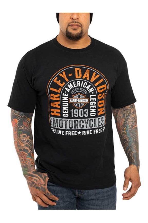 Men's Fast Lane Crew-Neck Short Sleeve Cotton T-Shirt (XL), Harley Davidson