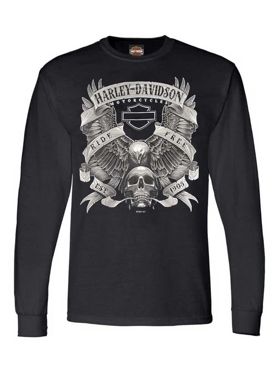 Men's Fastened Bar & Shield Crew-Neck Long Sleeve Shirt (XL), Harley Davidson