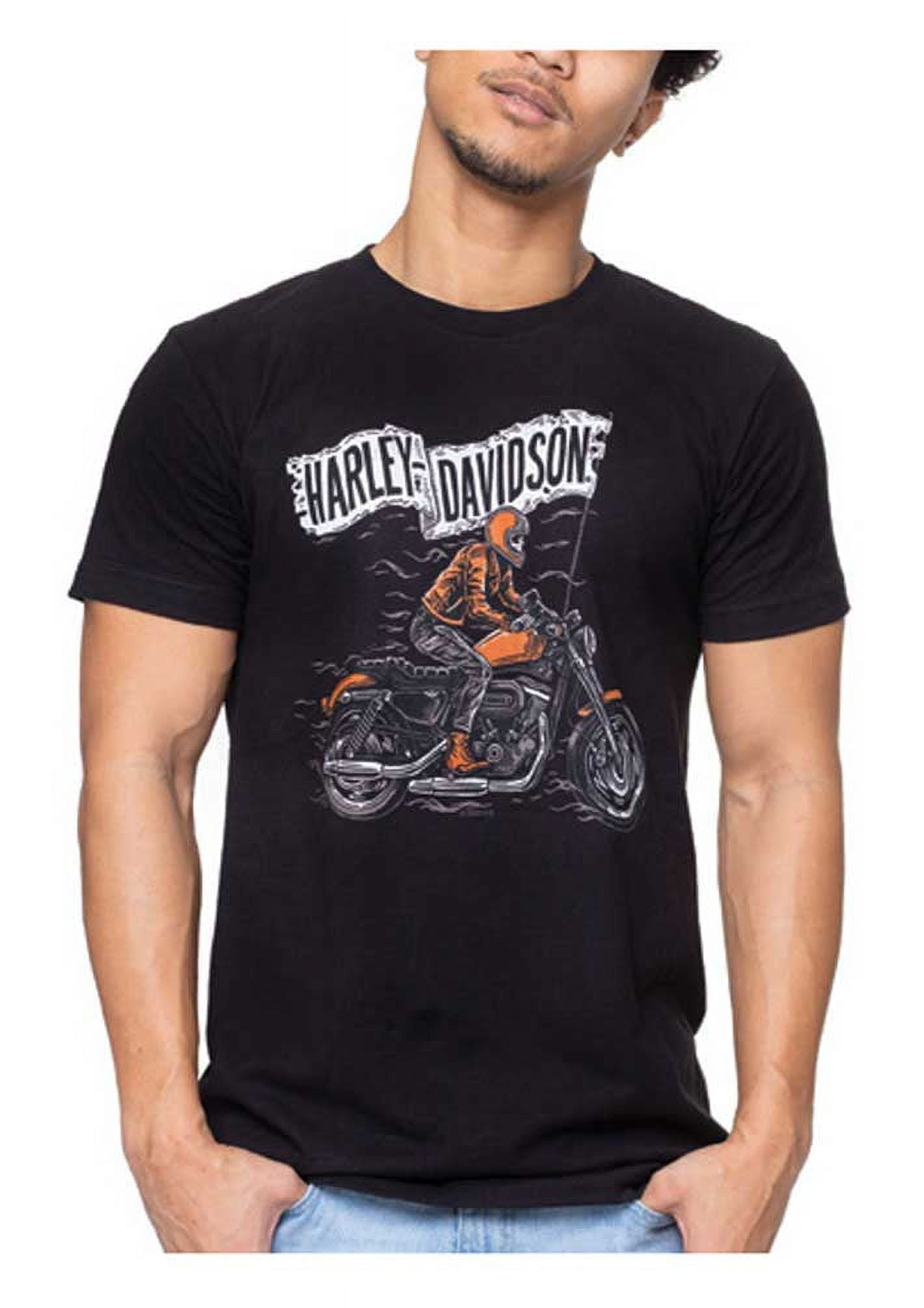 ★Harley Davidson★ EST1903 Short Sleeve T-Shirt Black HH151 Harley-Davidson Men's Flag Motorcycle Short Sleeve Crew-Neck
