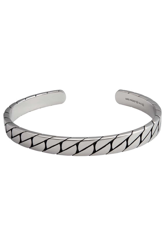Men's Flat Chain Single Cuff Bracelet - Stainless Steel (9), Harley Davidson