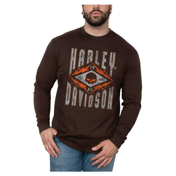 Harley-Davidson Men's Garage Dust Long Sleeve Crew-Neck Cotton Shirt (M), Harley Davidson