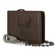 thumbnail image 1 of Harley-Davidson Men's Genuine Leather Iconic B&S Eagle Bifold Wallet - Brown, Harley Davidson, 1 of 3