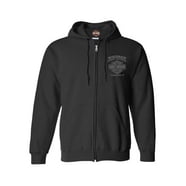 Harley-Davidson Men's Ghoulish Skull 1/4 Zip Cadet Pullover Sweatshirt - Black, 40297861