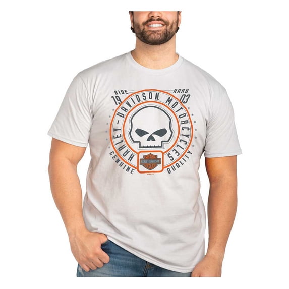 Harley-Davidson Men's Grunge Stars Skull Short Sleeve Cotton T-Shirt (S), Harley Davidson