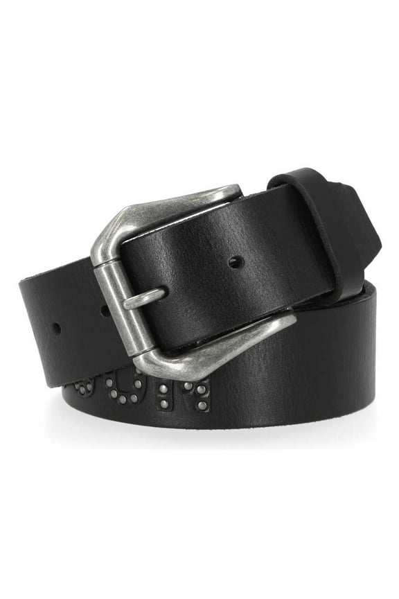 Men's H-D Riveted Leather Letters Logo Leather Belt - Black (32), Harley Davidson