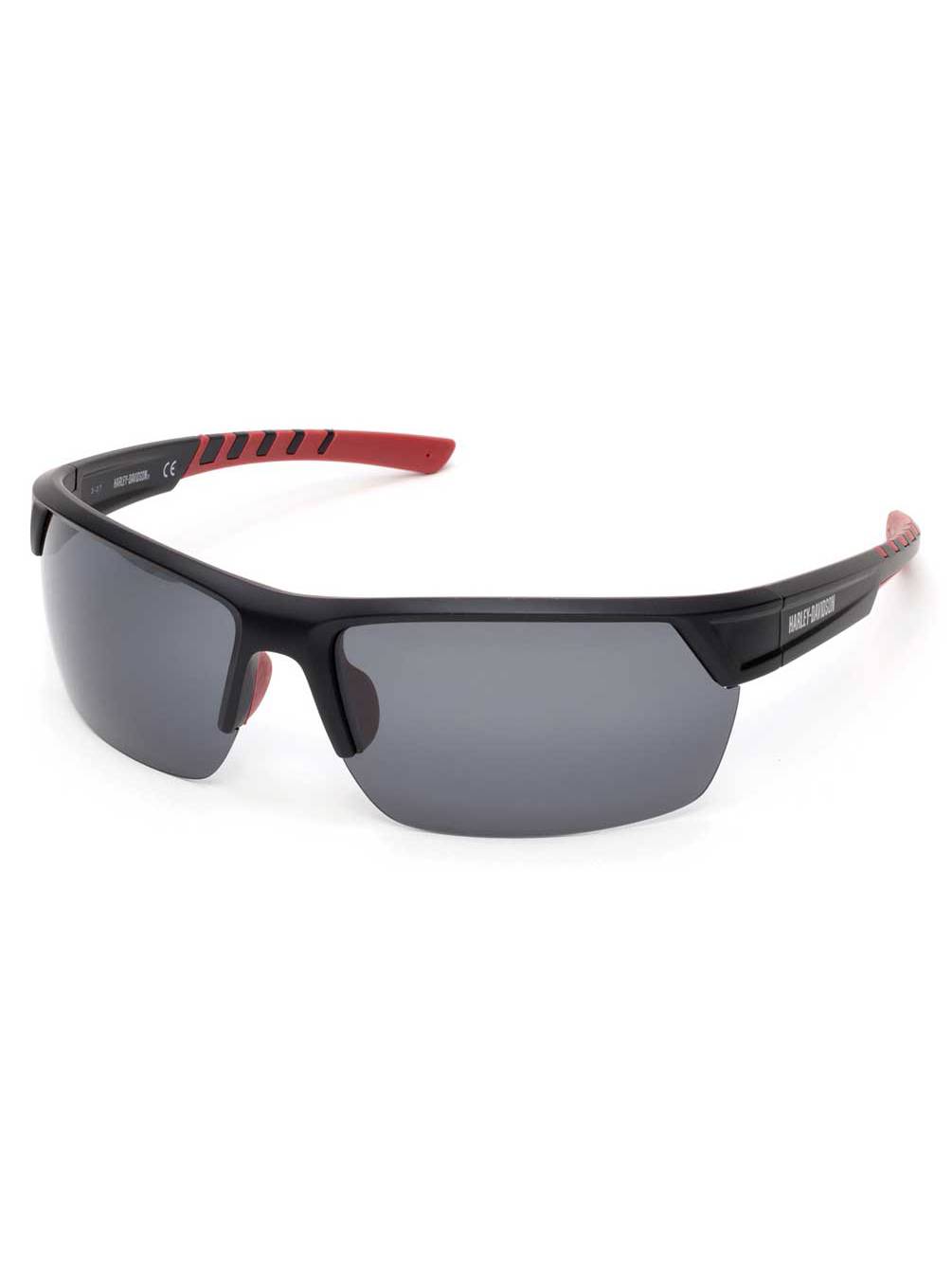 HarleyDavidson Men's HD SemiRimless Sunglasses Matte Black Frame & Smoke Lens, Harley