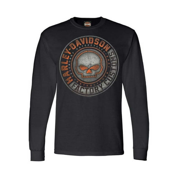 Harley-Davidson Men's Halo Willie G Skull Crew-Neck Long Sleeve Shirt (3XL), Harley Davidson