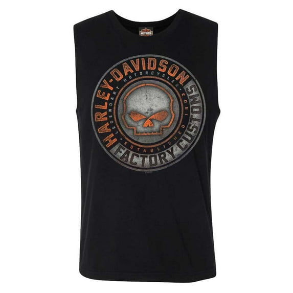 Harley-Davidson Men's Halo Willie G Skull Sleeveless Cotton Muscle Tee (XL), Harley Davidson