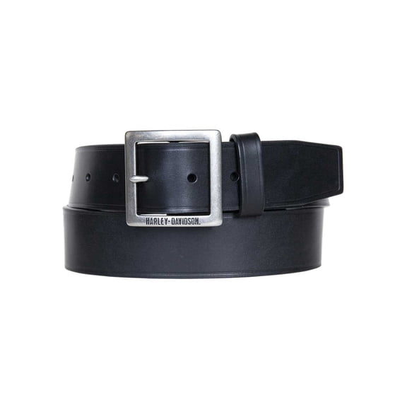 Harley-Davidson Men's Heritage Garrison Black Leather Belt - Antique Nickel (32), Harley Davidson