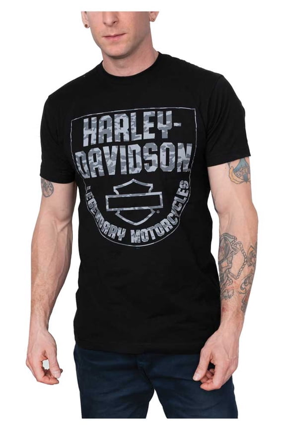 Men's Hidden Camo Short Sleeve Crew-Neck Cotton T-Shirt (3XL), Harley Davidson