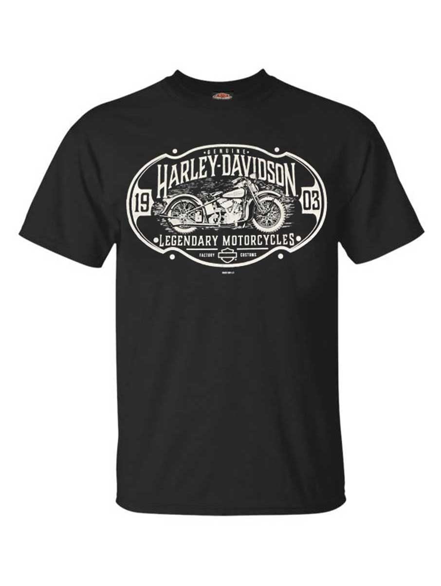 ◆Harley Davidson◆ EST 1903 Short Sleeve T-Shirt Black HH15 Harley-Davidson Mens High Road 1903 Short Sleeve Crew-Neck T