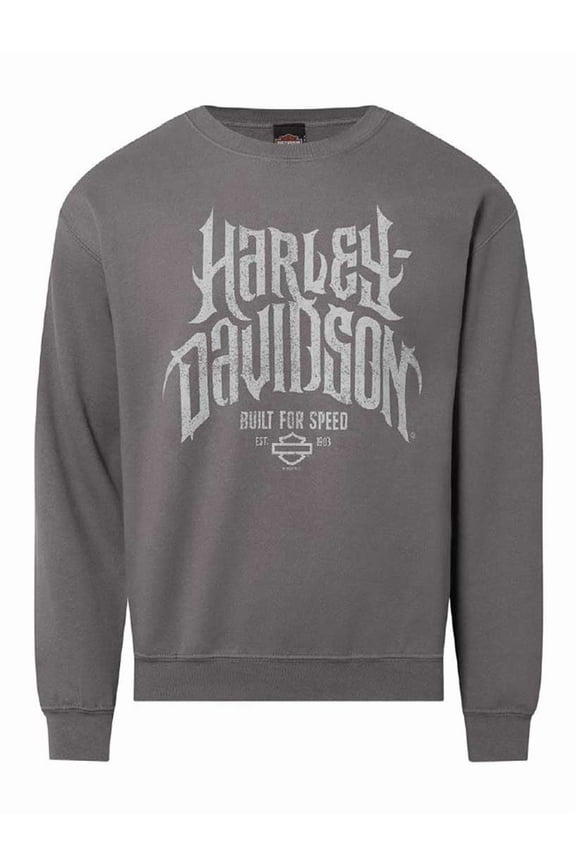 Men's Horned Crew-Neck Fleece Pullover Sweatshirt (4XL), Harley Davidson