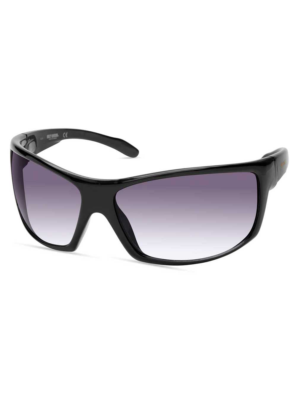 Harley-Davidson Men's Large Sport Sunglasses, Shiny Black Frame & Smoke Lenses, Harley Davidson