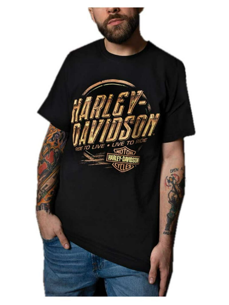 Harley-Davidson Men's Lavish Crew-Neck Short Sleeve Cotton T-Shirt