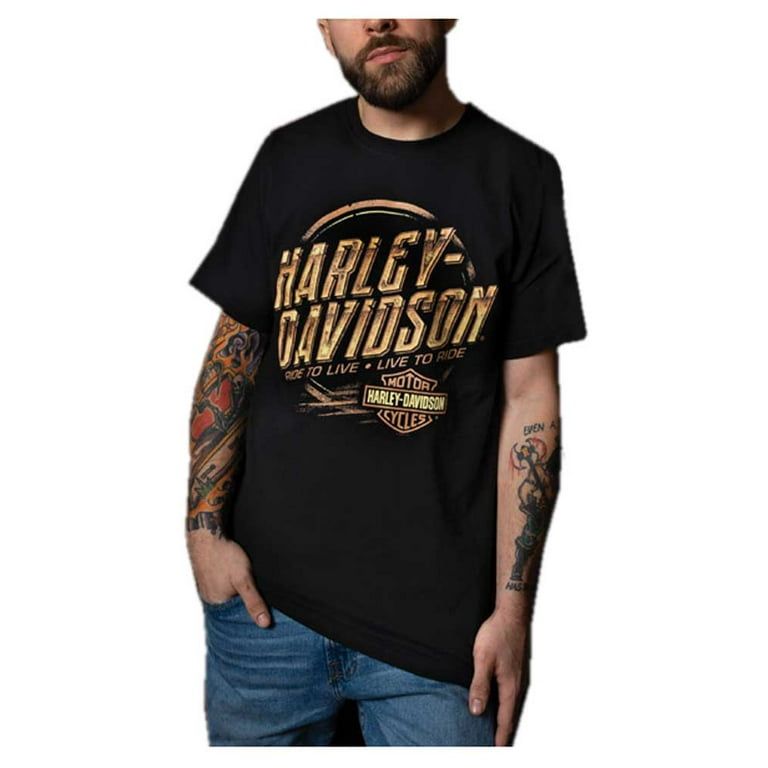 Harley-Davidson Men's Lavish Crew-Neck Short Sleeve Cotton T