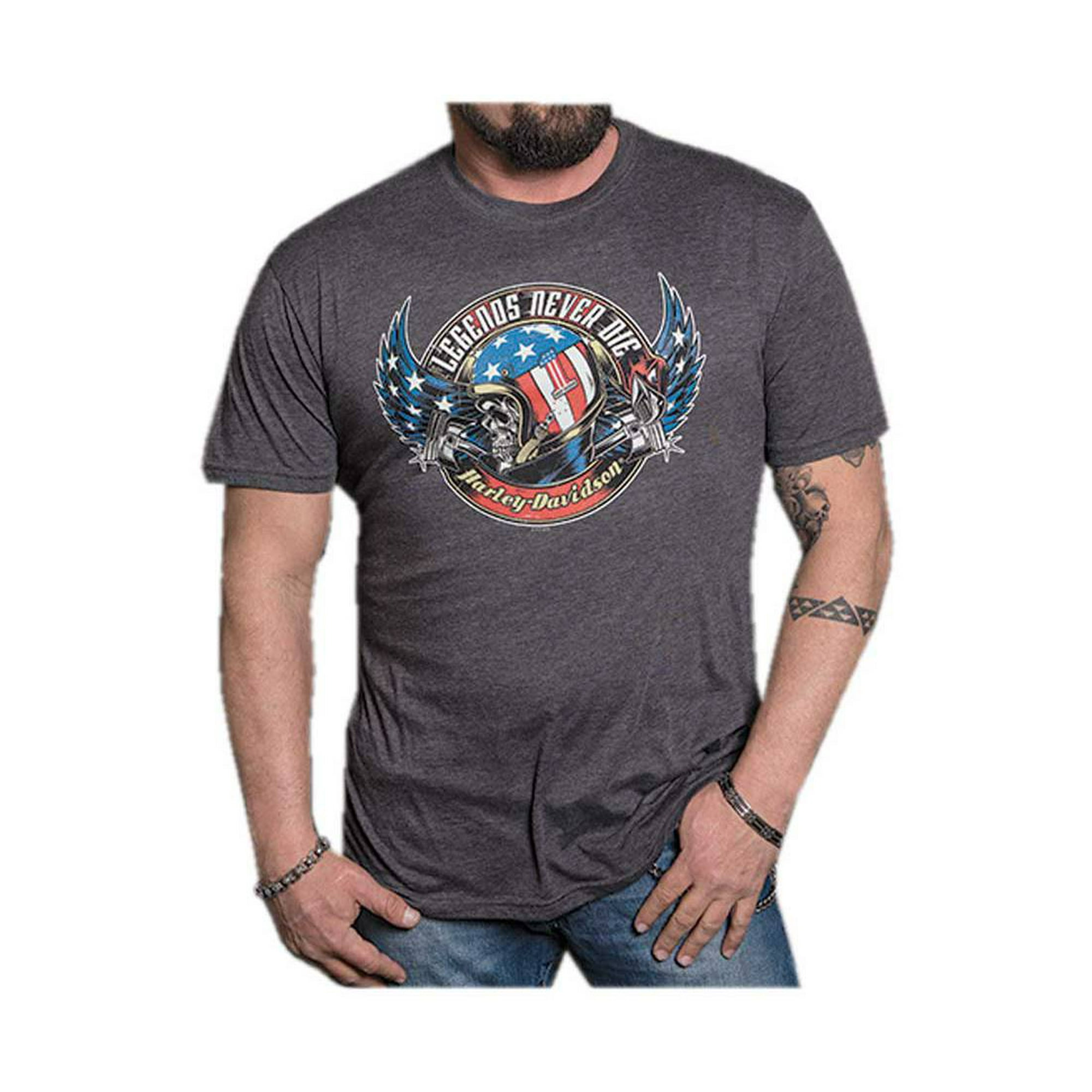 Harley Davidson Men's T-Shirt - Grey - M
