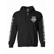 Harley-Davidson Mens Lightning Crest Full-Zippered Sweatshirt, Black XL, Harley Davidson