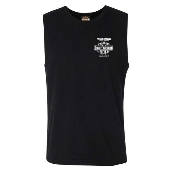 Harley-Davidson Men's Lightning Crest Sleeveless Cotton Muscle Shirt, Black (M), Harley Davidson