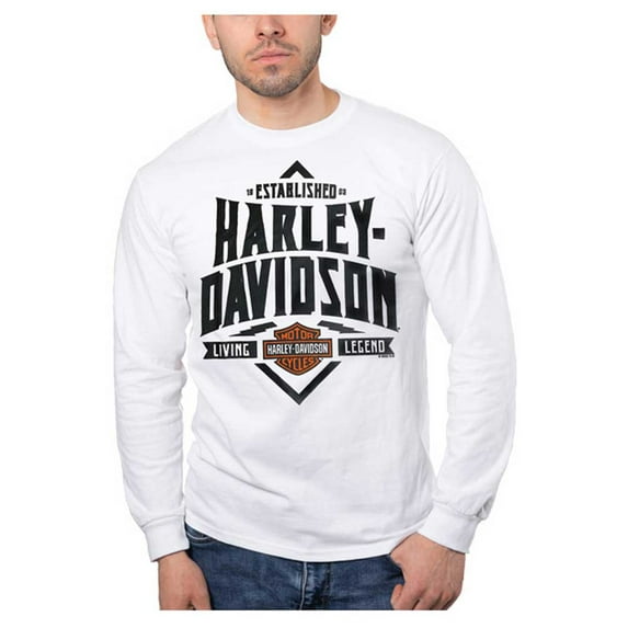 Harley-Davidson Men's Living Legend Long Sleeve Cotton Crew-Neck Shirt (S), Harley Davidson