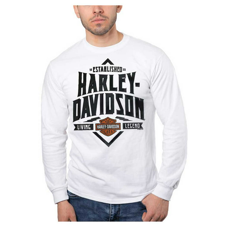 Harley-Davidson Men's Orange Bar & Shield Black T-Shirt (XL-Tall