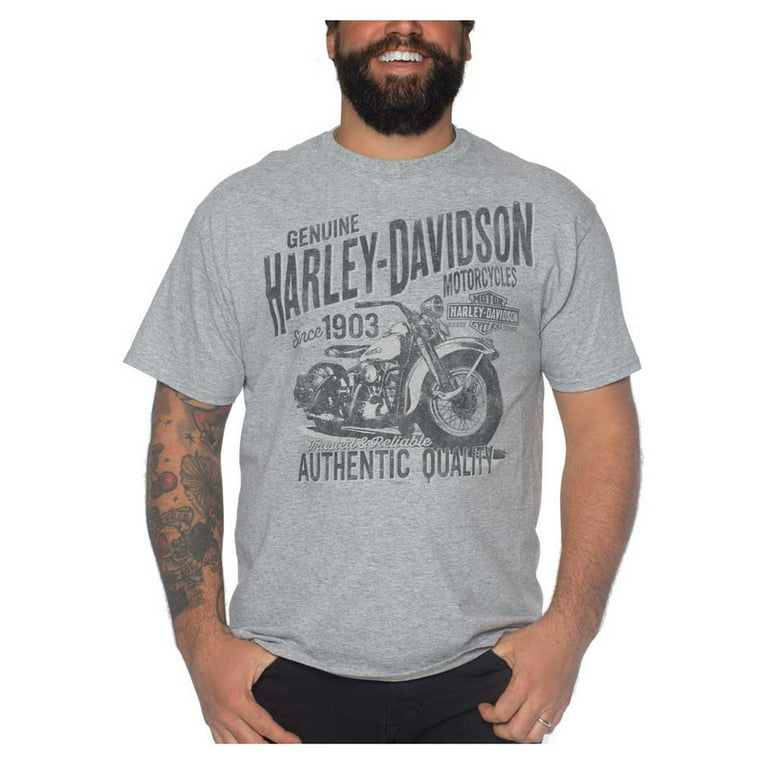 Harley-Davidson Men's Memory Lane Short Sleeve Crew-Neck T-Shirt, Gray