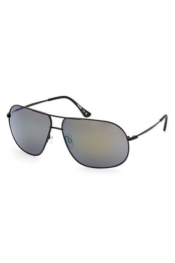 Men's Metal Pilot Sunglasses, Matte Black Frames & Mirror Lenses, Harley Davidson