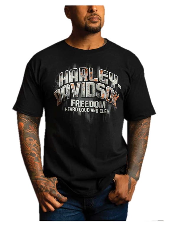 Men's Metallic Short Sleeve Crew-Neck Cotton T-Shirt (XL), Harley Davidson