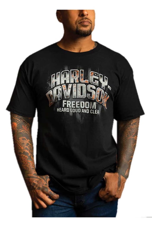 Men's Metallic Short Sleeve Crew-Neck Cotton T-Shirt (XL), Harley Davidson