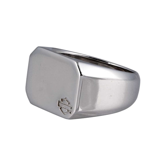 Harley-Davidson Men's Modern Edge Bar & Shield Signet Ring, Sterling Silver (12), Harley Davidson