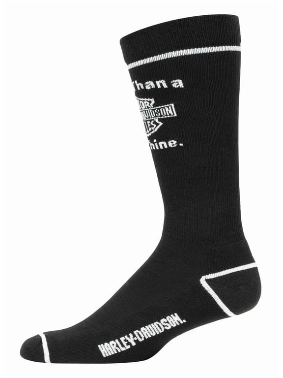 Men's More Than A Machine Logo Moisture Wicking Socks (L), Harley Davidson