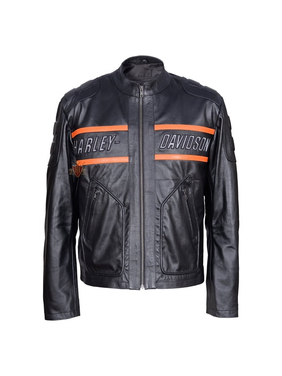 Harley Davidson Men's Motorcycle Bill Goldberg Cowhide Leather Biker Jacket
