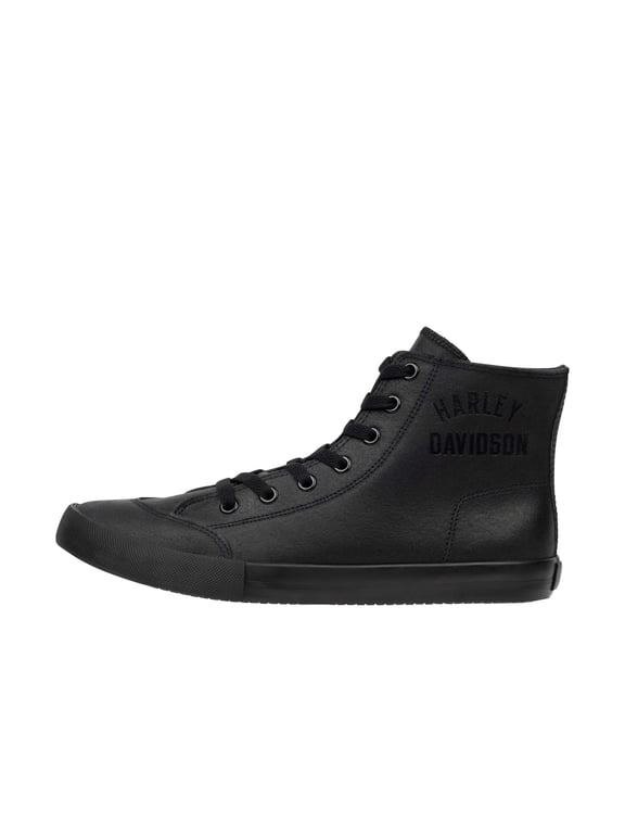 Men's Nathan High-Top Leather Sneakers, D93900 (Black, 11), Harley Davidson