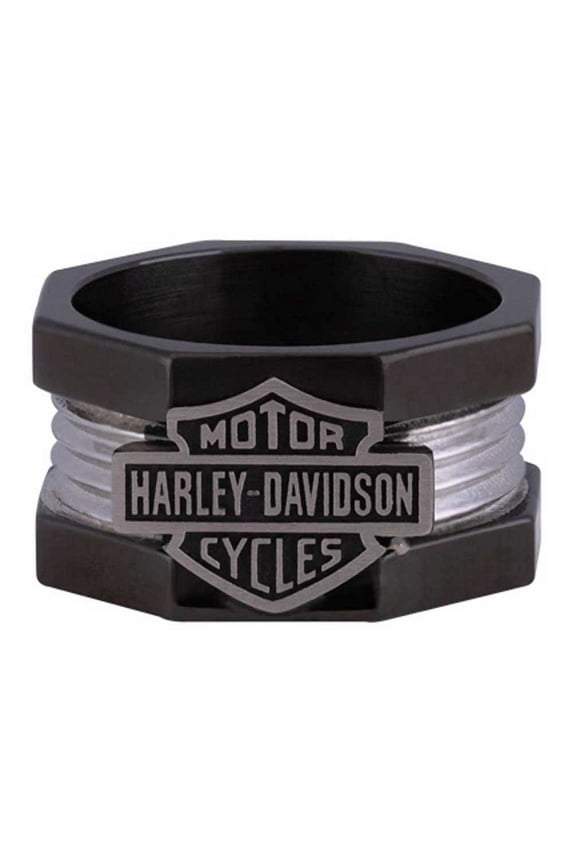 Men's Nut & Bolt Bar & Shield Ring, Stainless Steel HSR0075 (12), Harley Davidson