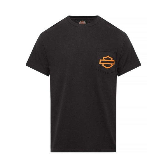 Harley-Davidson Men's Open Bar & Shield Chest Pocket T-Shirt, Black (3XL), Harley Davidson