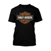 Harley-Davidson Men's Orange Bar & Shield Black T-Shirt 30290591 (4XL), Harley Davidson