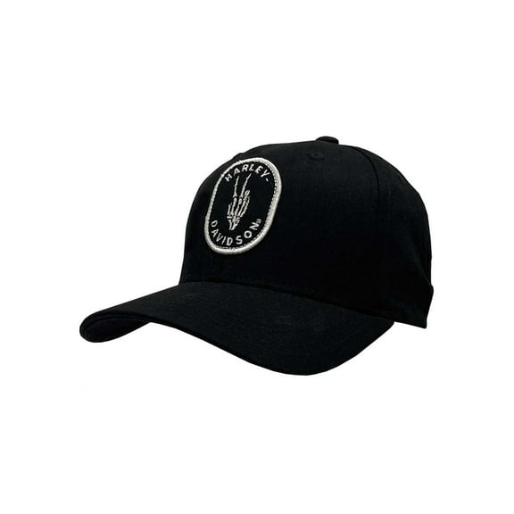 Harley-Davidson Men's Peace Sign Stretch Fit Curved Bill Baseball Cap (L/XL), Harley Davidson