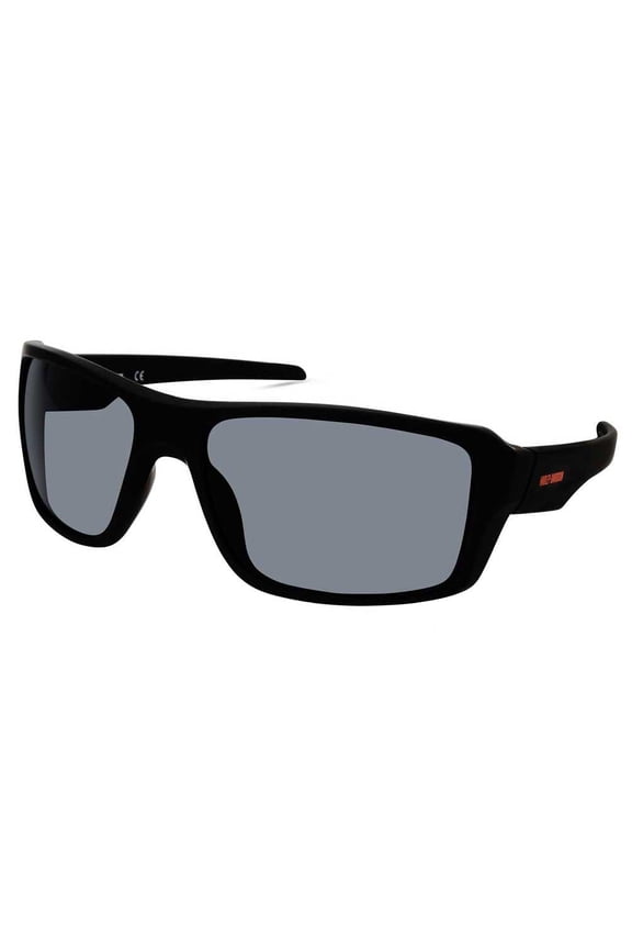 Men's Plastic Rectangle Sunglasses, Matte Black Frame/Smoke Lens, Harley Davidson