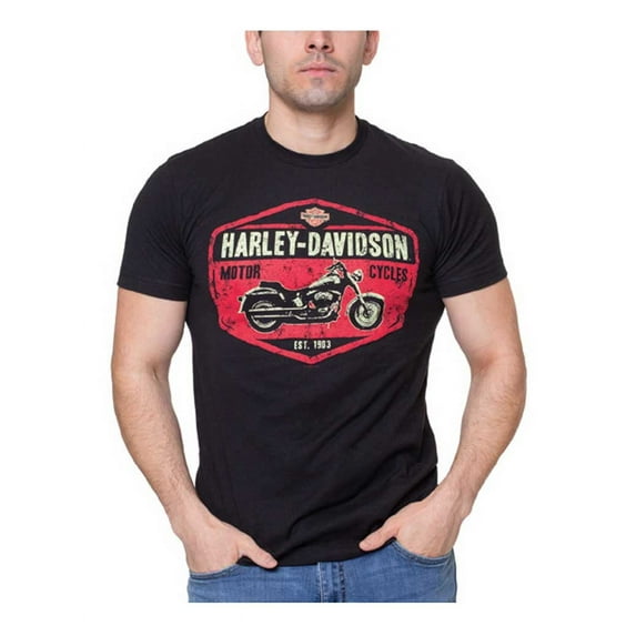 Harley-Davidson Men's Preserve Short Sleeve Crew-Neck Cotton Tee - Coal (M), Harley Davidson