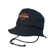 Harley-Davidson Men's Primary Embroidered Bar & Shield Bucket Hat - Black L/XL, Harley Davidson