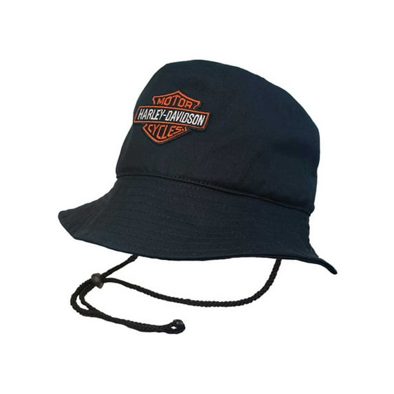 Harley-Davidson Men's Primary Embroidered Bar & Shield Bucket Hat - Black (S/M), Harley Davidson