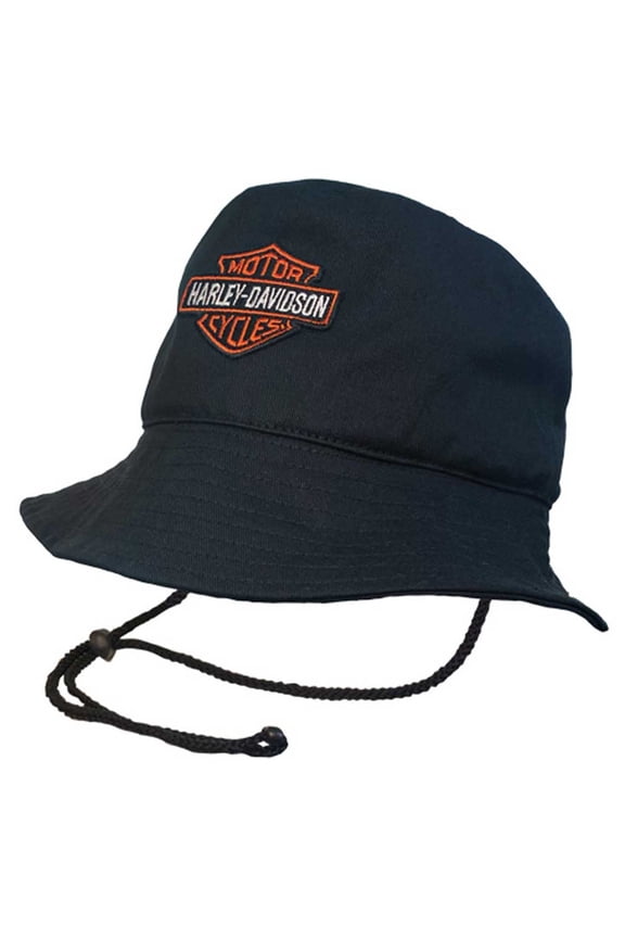 Men's Primary Embroidered Bar & Shield Bucket Hat - Black (S/M), Harley Davidson