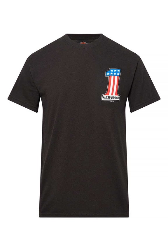 Men's RWB #1 Logo Short Sleeve Crew-Neck T-Shirt, Black (4XL), Harley Davidson