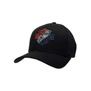 Harley-Davidson Mens RWB Bar & Shield Stretch Fit Baseball Cap - Black L/XL, Harley Davidson