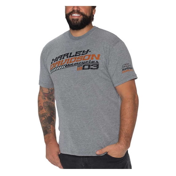 Harley-Davidson Men's Racing Power Tri-Blend Short Sleeve T-Shirt, Gray (L), Harley Davidson