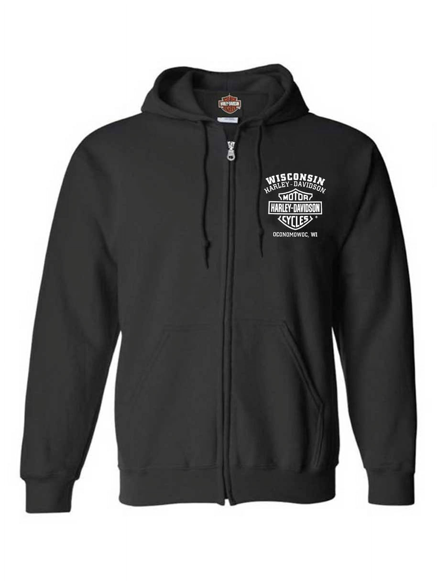 Harley-Davidson ジップアップパーカー メンズS Harley-Davidson Men's Shady Biker Skull Cotton-Blend Zip-Up Hoodie