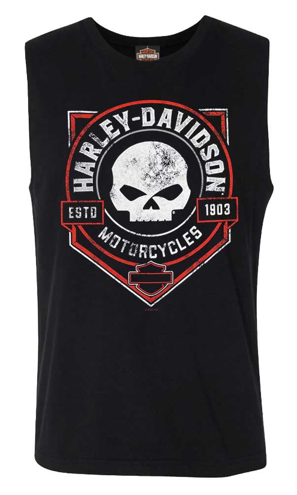 Maglietta Uomo Harley-Davidson Ragged Willie G Skull, Nero, Taglia L, Manica Corta, Girocollo - 3